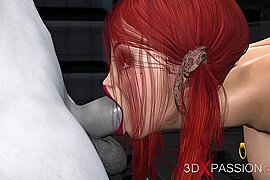 3d alien shemale fucks a cute teen in restraints in the sci-fi lab (18+) - free porn video