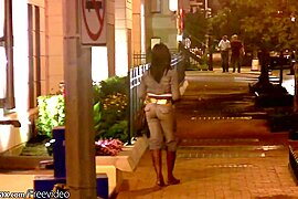 Ebony shemale exposes her uncut black shecock and big boobs - free porn video