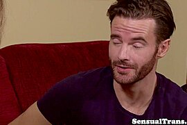 Trans babe assfucks doggystyle before jerking - free porn video