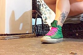 crushing cans with sneakers on - free porn video