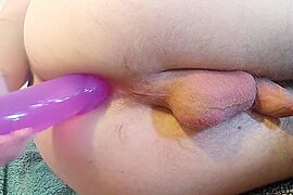 Solo Sissy Fucks ass close up finishing with cumshot - free porn video