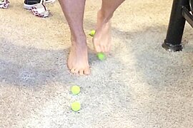 Squashing objects with my strong, hairy feet - free porn video