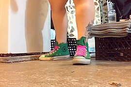crushing cans with sneakers on - free porn video