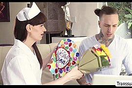 Ruckus loves TS Natalie mouth sucks his cock - free porn video