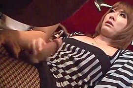 Asian tranny cums at a public restaurant - free porn video