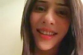 Beautilful pale asian shemale fucks in fishnets - free porn video