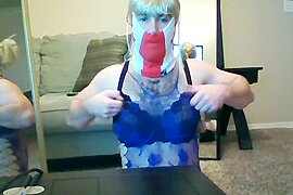 blonde canada crossdresser in purple lingerie - free porn video