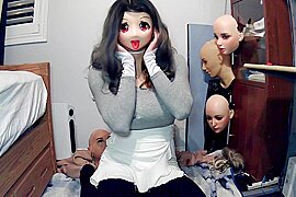 Emilys Masks Pt1! Female Mask Emily Puts On Her Kigurumi Mask Celli And Starts To Play With Herself - free porn video