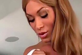 Steamy Pretty Transsexual Jerking Her Gigantic Cock - free porn video