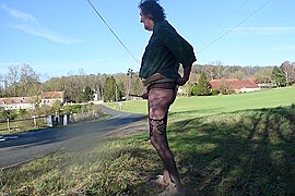 Shemale Trans Sounding Lingerie Outdoors 8 - free porn video