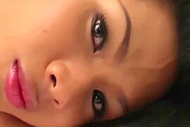 Dark-haired Asian Shemale in Black Dress Strokes her Trimmed Coc - free porn video