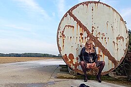 Crossdresser Playing Down On The Farm In Pvc - free porn video