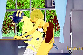 3d Hentai And Hentai 3d - Furry Dog Futanari Fucks Egypt Cat Futanari - free porn video