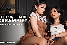 Truth Or... Dare I Creampie? - Lulu Chu And Zariah Aura - free porn video